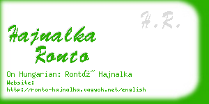 hajnalka ronto business card